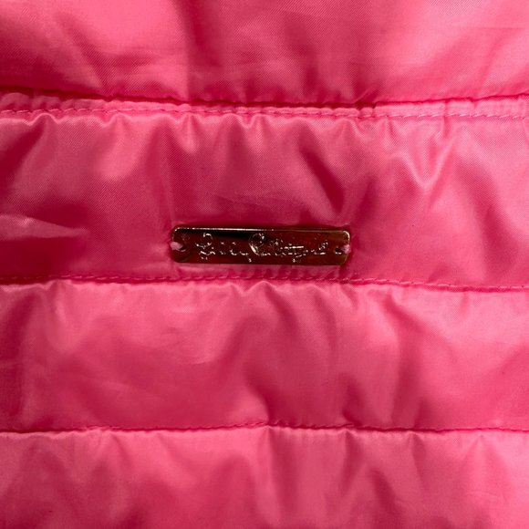 Lilly Pulitzer Elyn Pink Puffer Vest with 60th Anniversary Panda Print Size: M - Picture 9 of 9